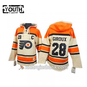 Barn Ishockey Philadelphia Flyers Claude Giroux 28 Cream Sawyer Hooded Sweatshirt